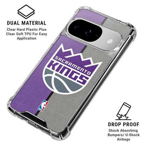 NBA Sacramento Kings Split Canvas Google Pixel 10 Clear Case